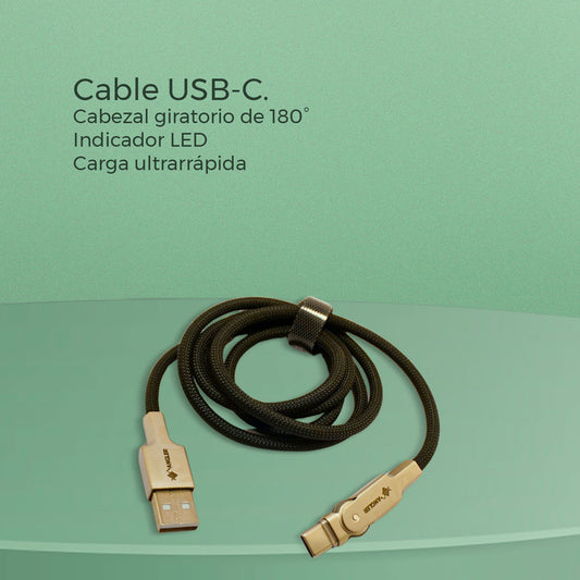 Cable Cabezal Giratorio USB-C (AC04)