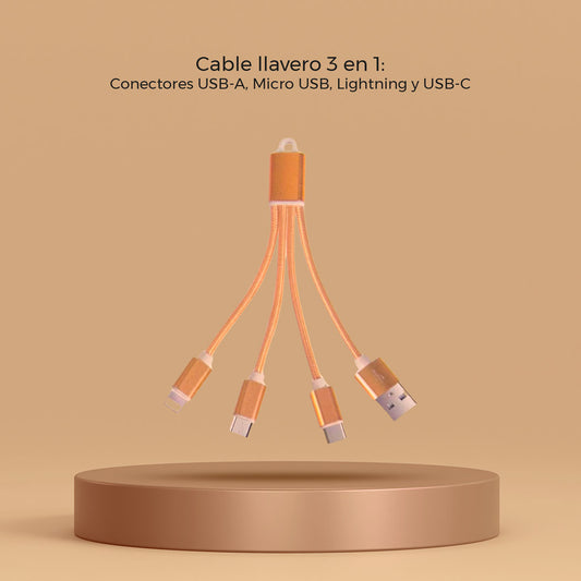Cable 3 en 1 Llavero